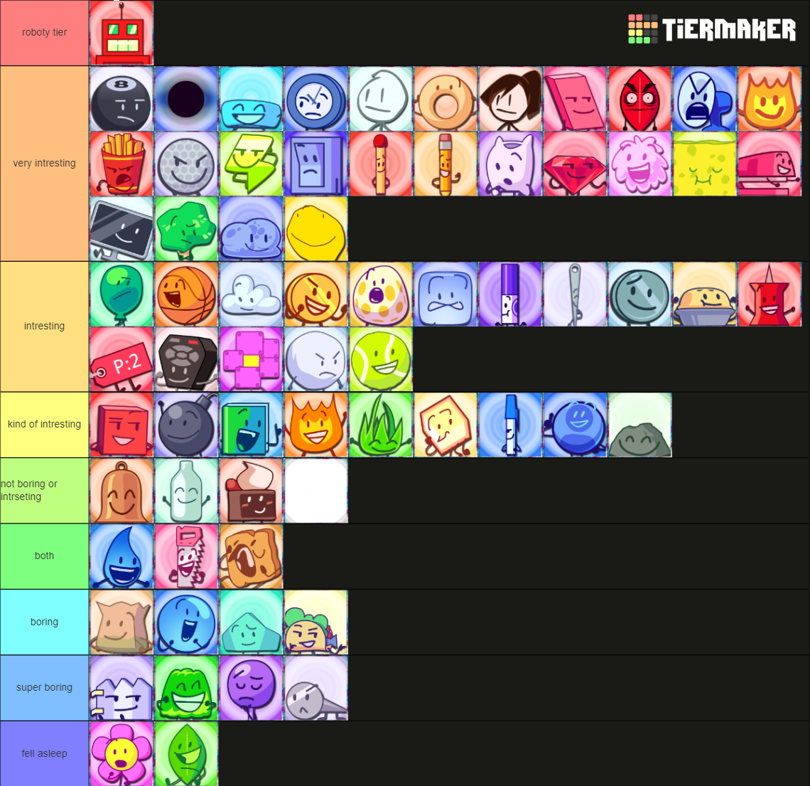 BFB Voting Icons - 69 Total Characters (BFTS 4 Portraits) Tier List ...