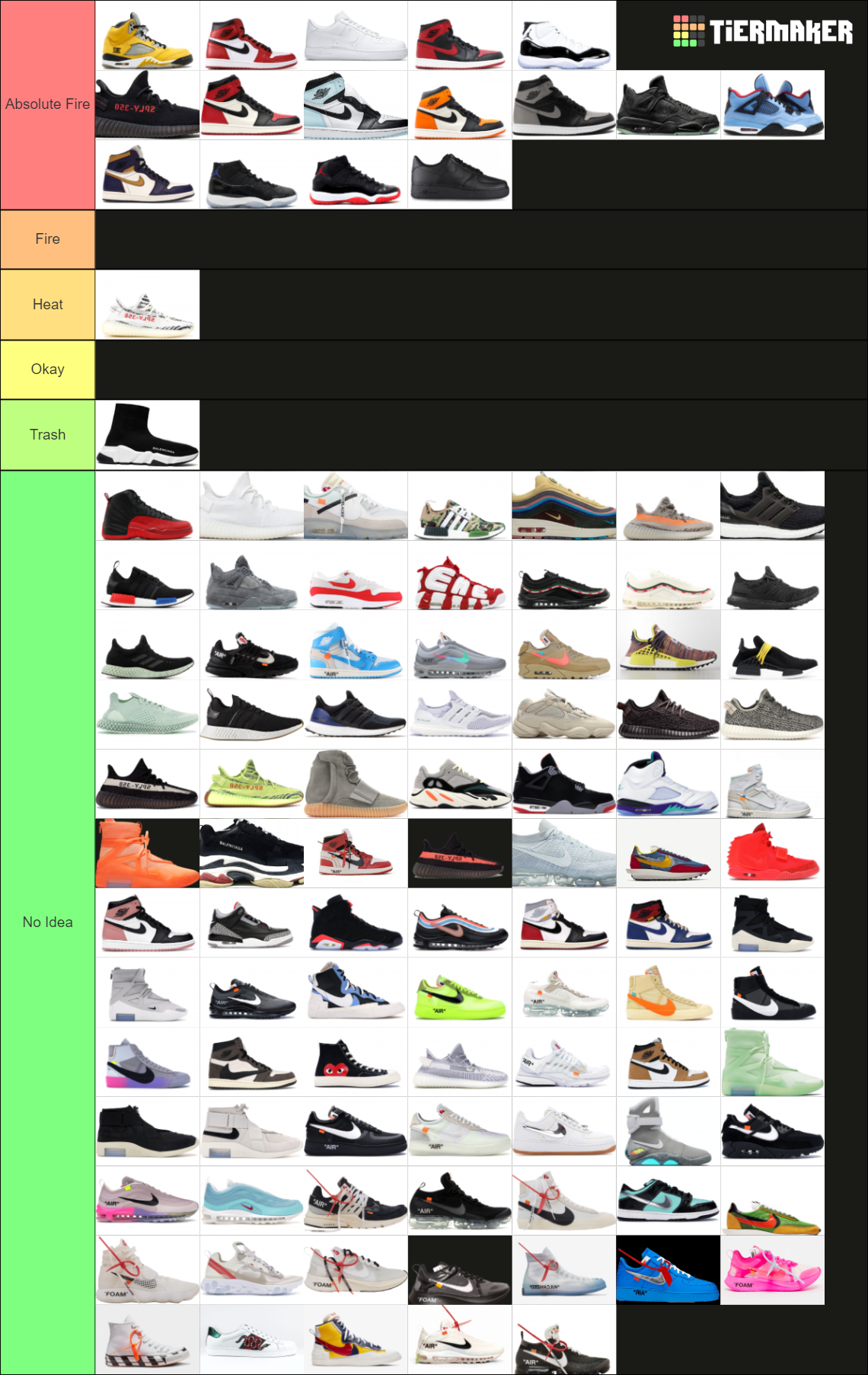 The Definitive List of Sneakers Tier List Rankings) TierMaker