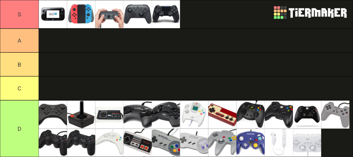 Video Game Controllers Tier List Rankings) TierMaker