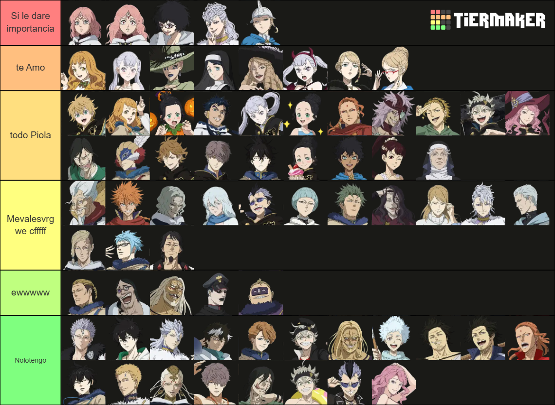 Black Clover Mobile Character Tier List (Community Rankings) - TierMaker