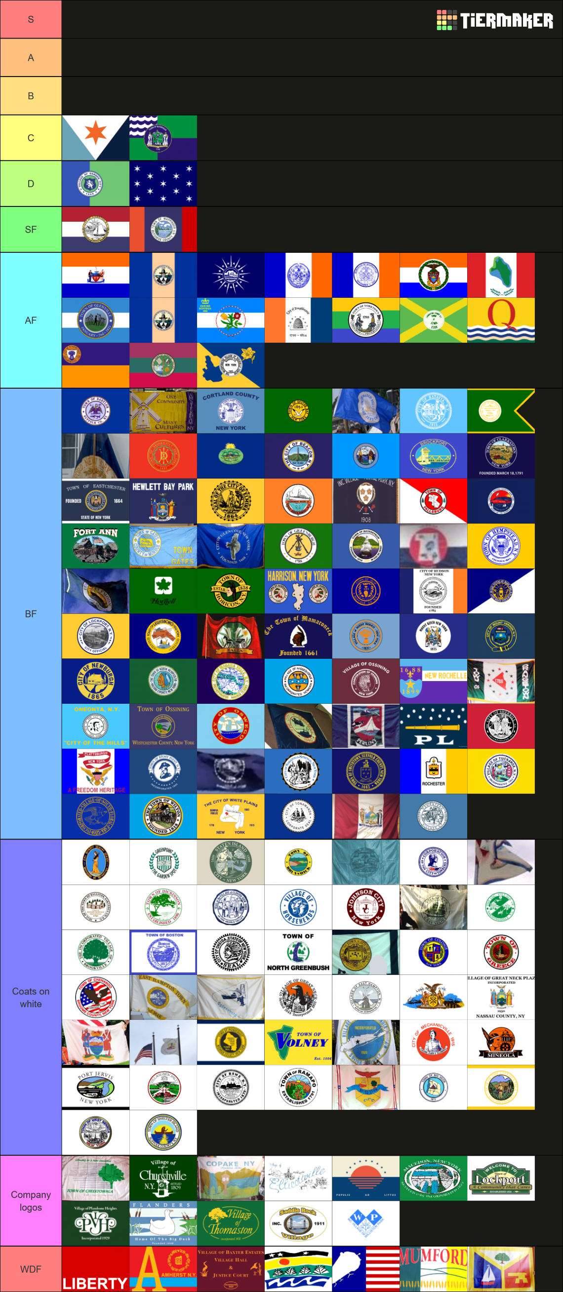 Toaw Flags New York Town Flags Tier List (Community Rankings) - TierMaker