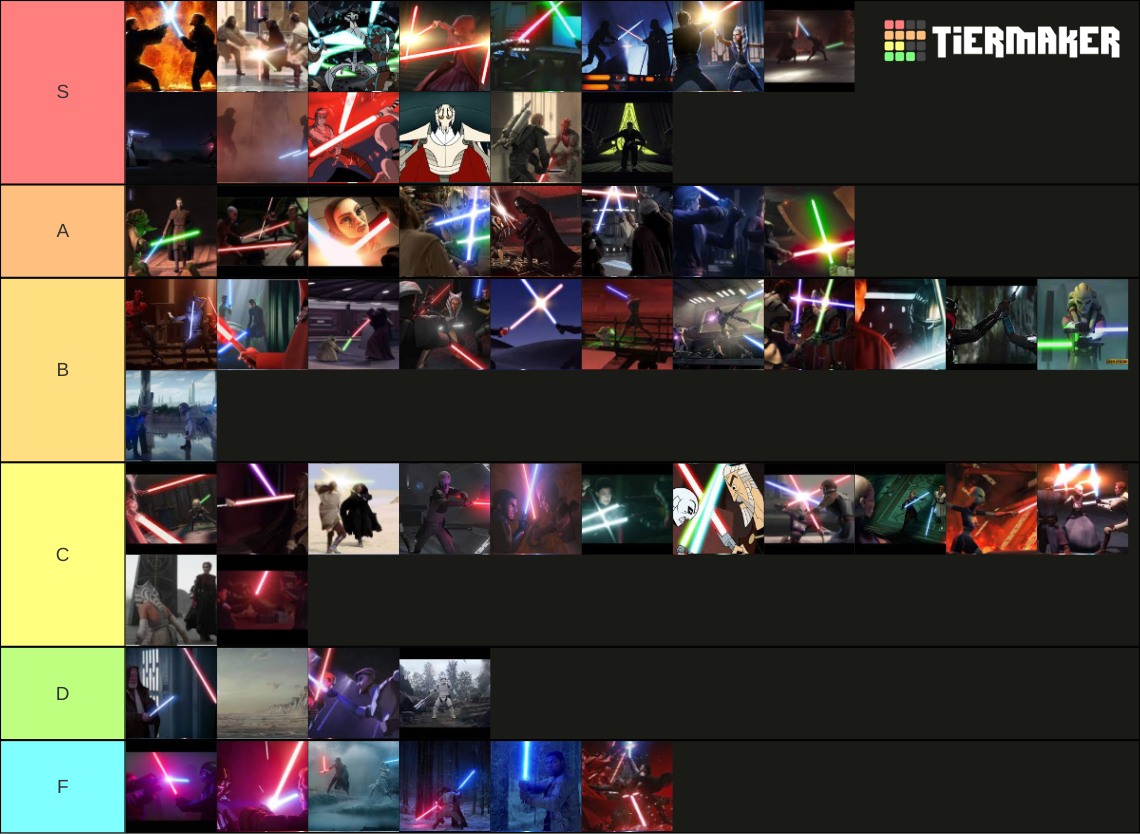 Star wars lightsaber duels Tier List Rankings) TierMaker