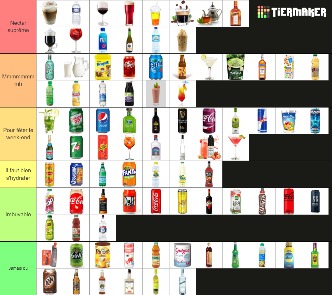 100 Boissons (Amixem) Tier List (Community Rankings) - TierMaker