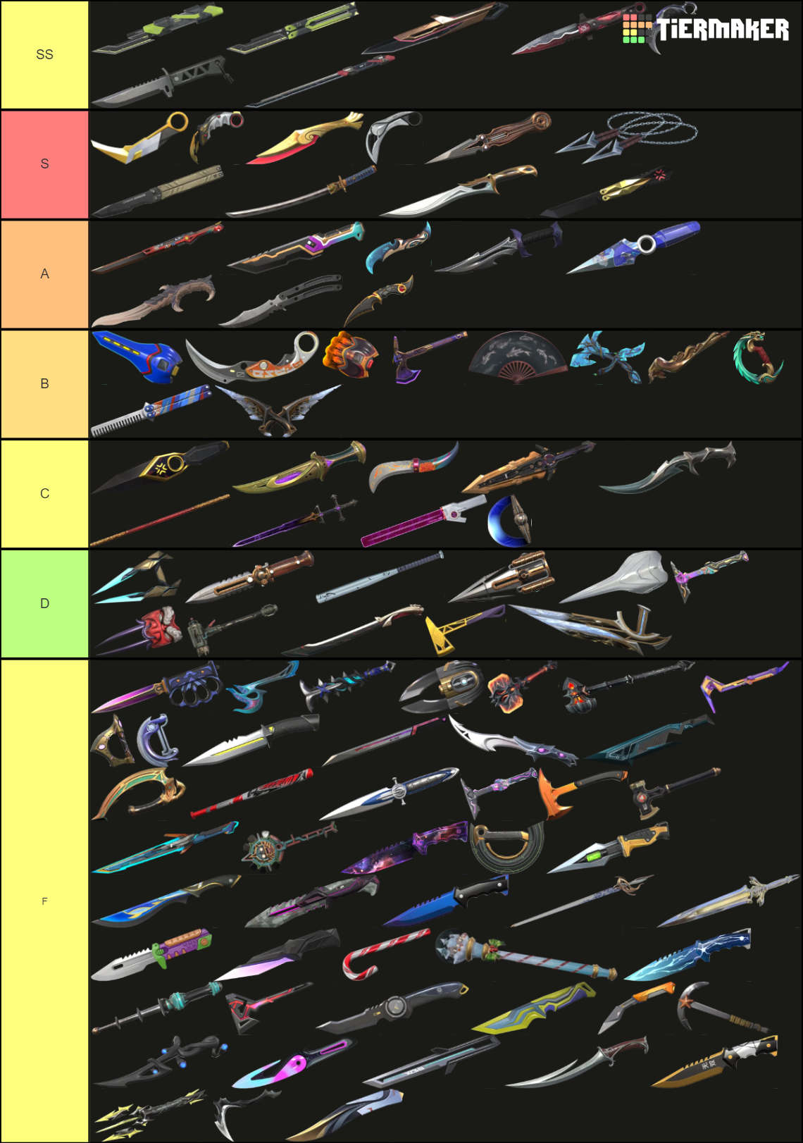 Valorant melee skins (February 2024) Tier List Rankings