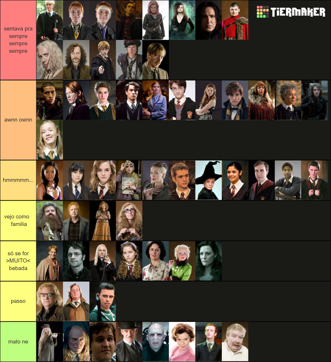 HARRY POTTER CHARACTERS (100+) Tier List (Community Rankings) - TierMaker
