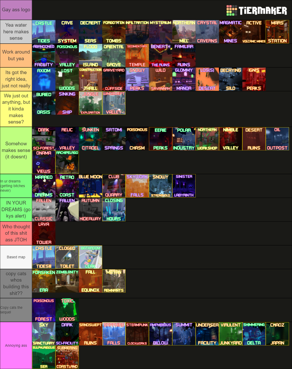 Flood Escape 2 Maps (July 2023) Tier List (Community Rankings) - TierMaker