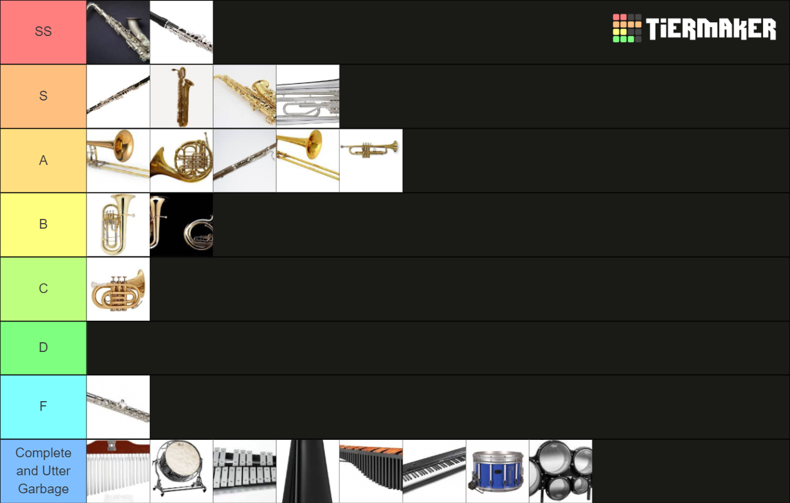 All Band Instrument Tier List Rankings) TierMaker
