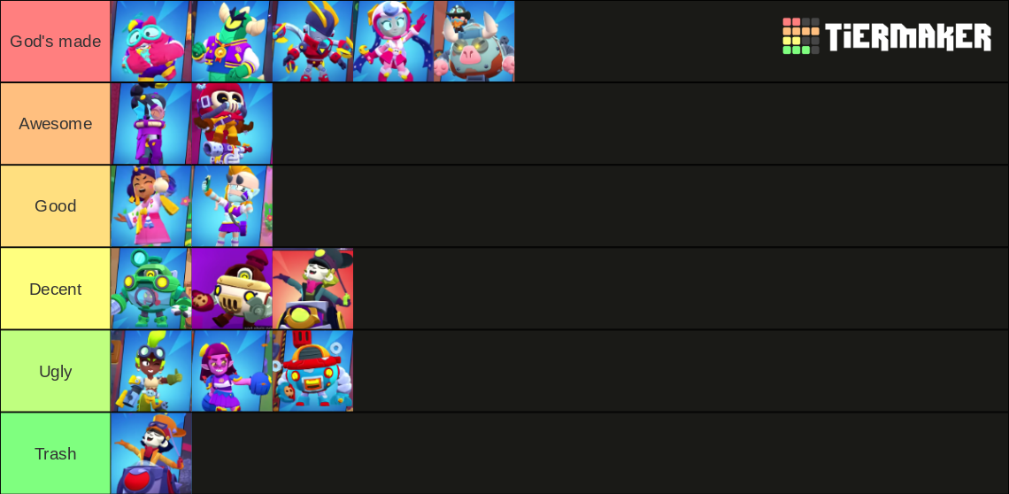 Brawl Stars Skins Tier List (Community Rankings) - TierMaker