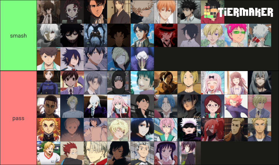 Anime Smash Or Pass Tier List Community Rankings Tiermaker 3854