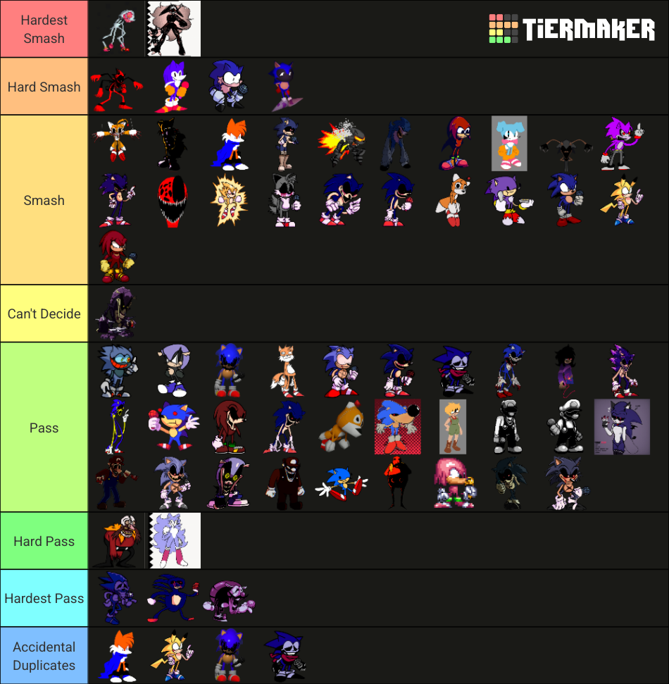 Fnf EXE Smash or Pass Tierlist Tier List (Community Rankings) - TierMaker