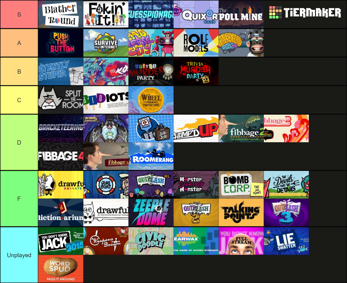 Jackbox Party Packs (1 9) Tier List Rankings) TierMaker