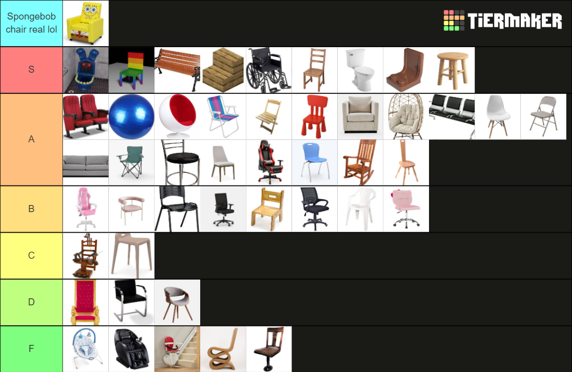 CHAIR TIER LIST Tier List Rankings) TierMaker