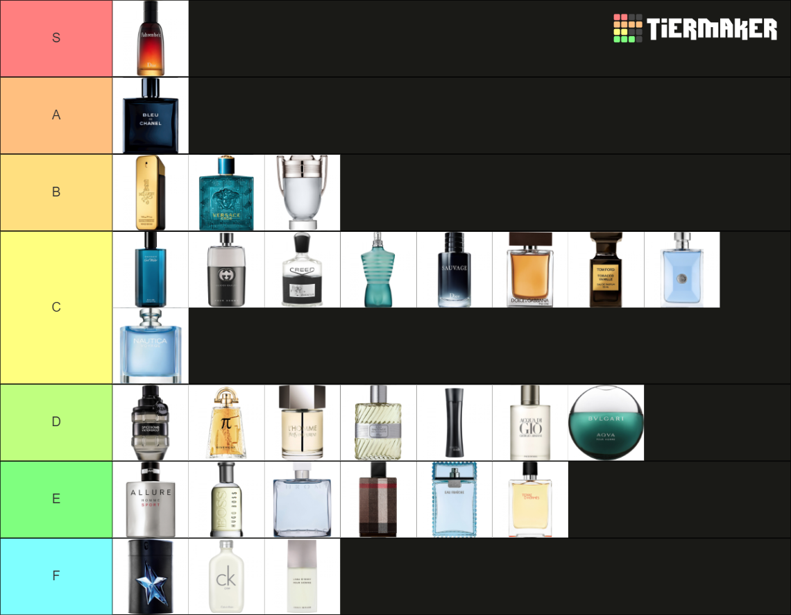 Men's Fragrance Bottle Design Tier List (community Rankings) - Tiermaker