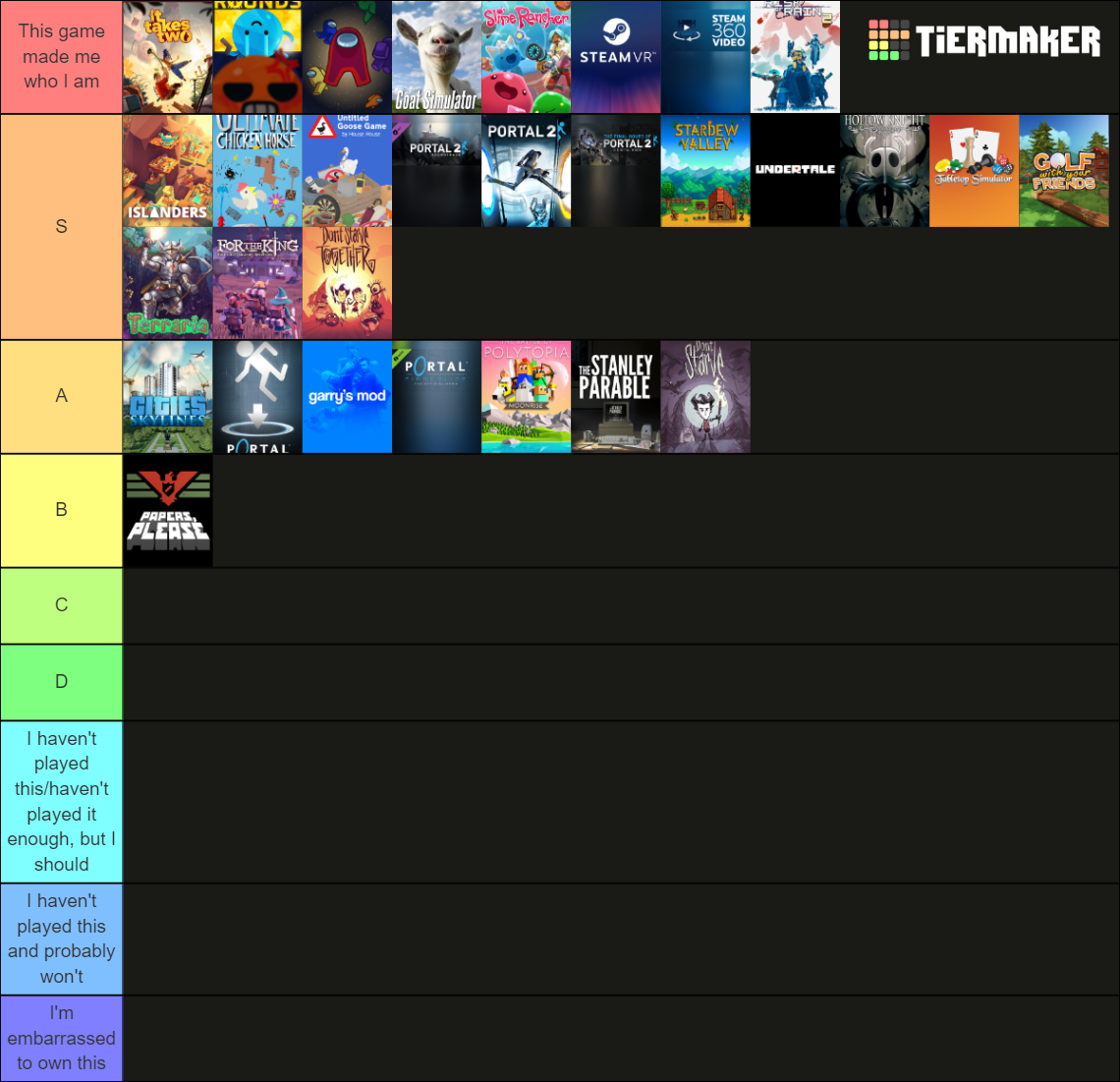 Steam Games Tier List (Community Rankings) - TierMaker