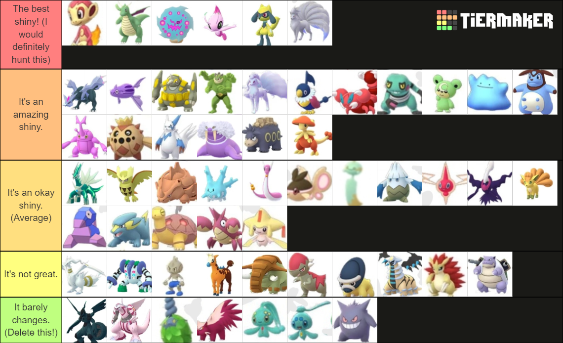 Shiny Pokémon! Tier List (Community Rankings) - TierMaker