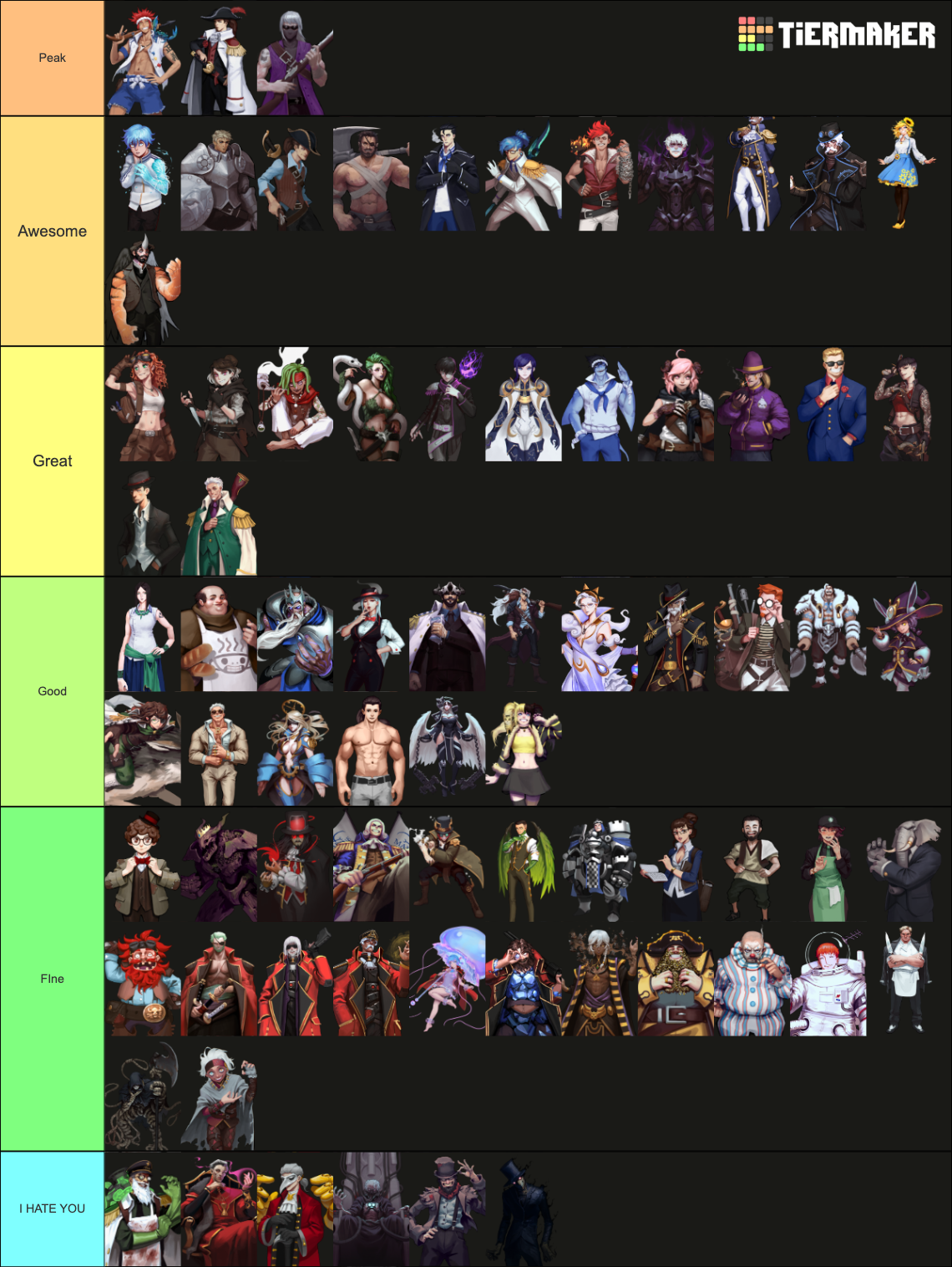 One piece dnd characters (regularly updated) Tier List