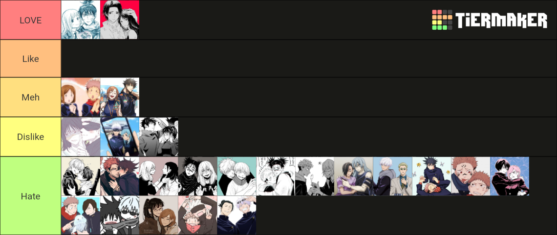 Jujutsu Kaisen Ships Tier List (Community Rankings) - TierMaker