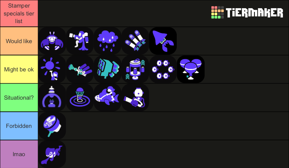 Splatoon 3 All Specials Tier List Community Rankings Tiermaker