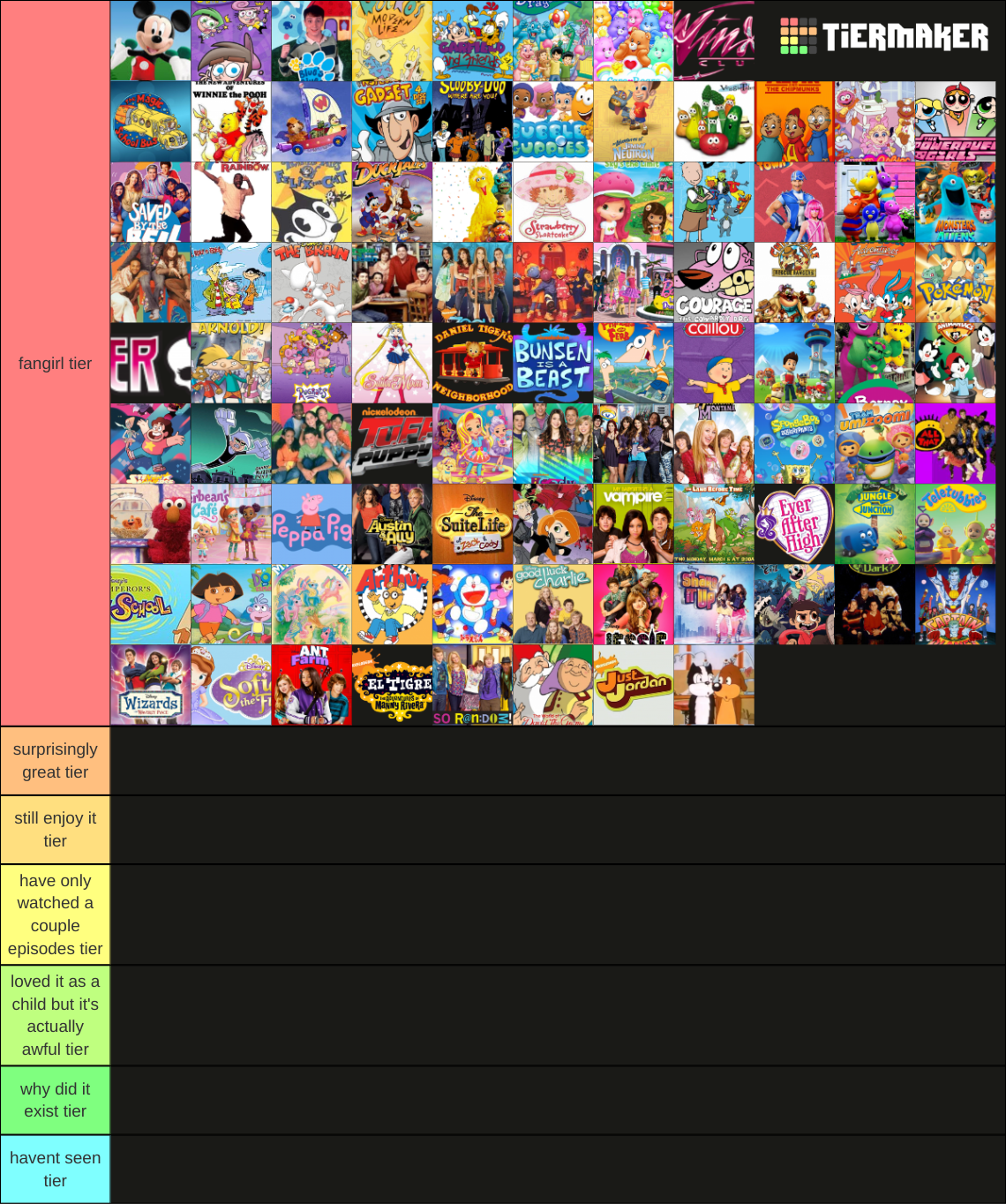 International Preschool Shows Tier List (Community Rankings) - TierMaker