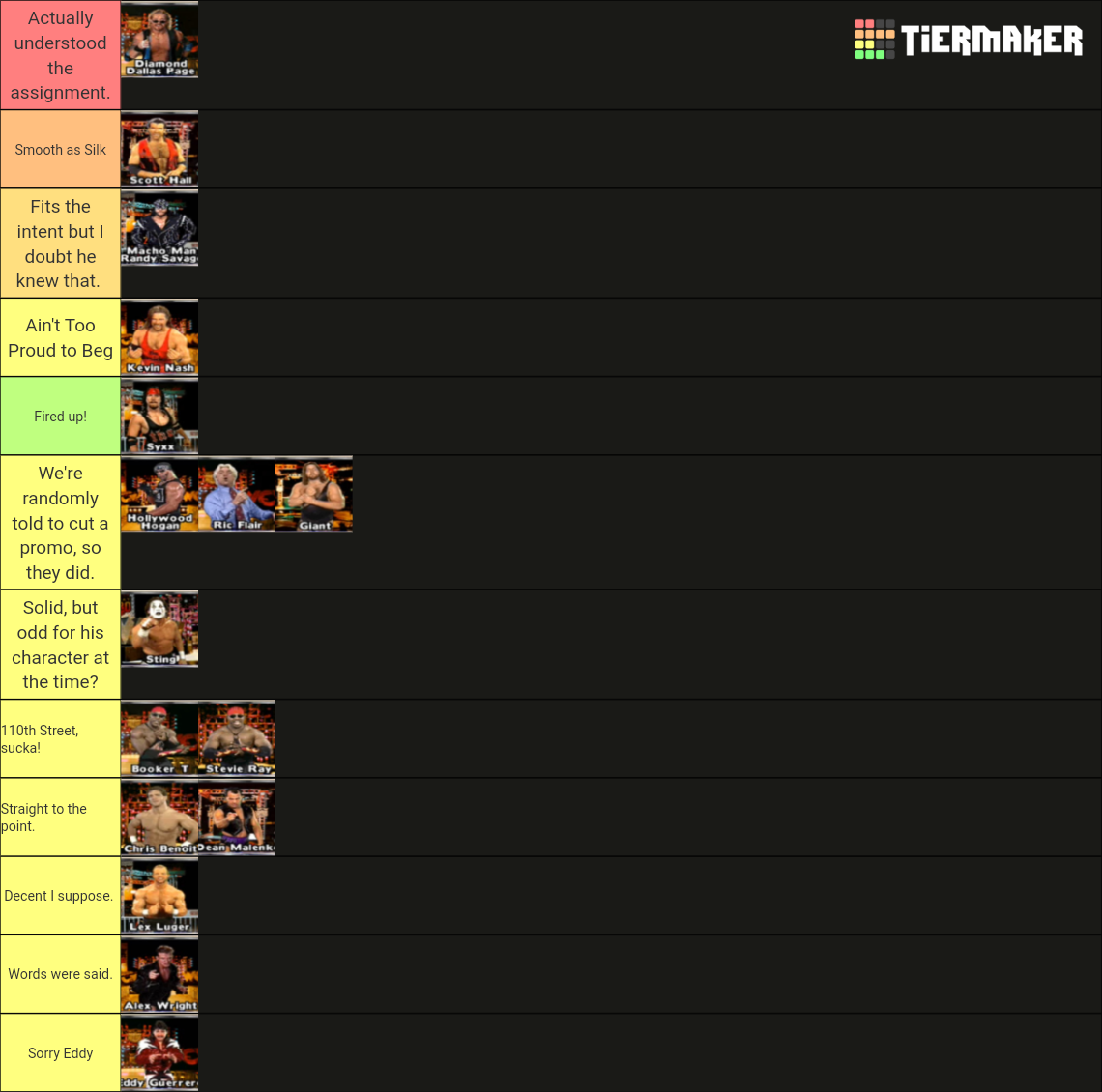 WCW Nitro Rants Tier List (Community Rankings) - TierMaker