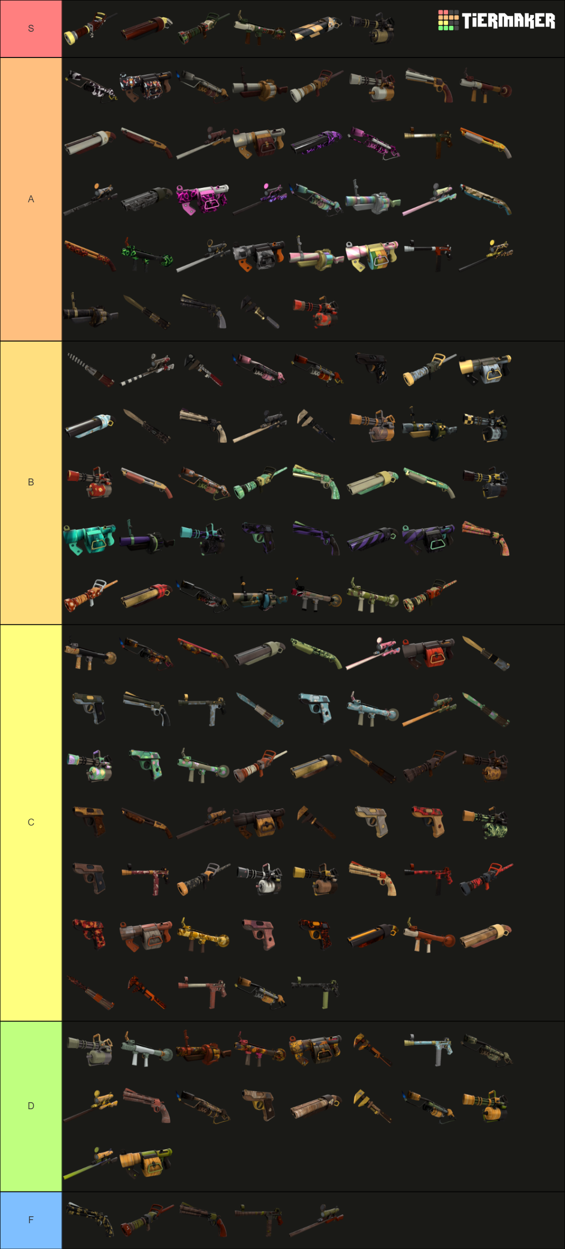TF2 Weapon Skins Tier List (Community Rankings) - TierMaker