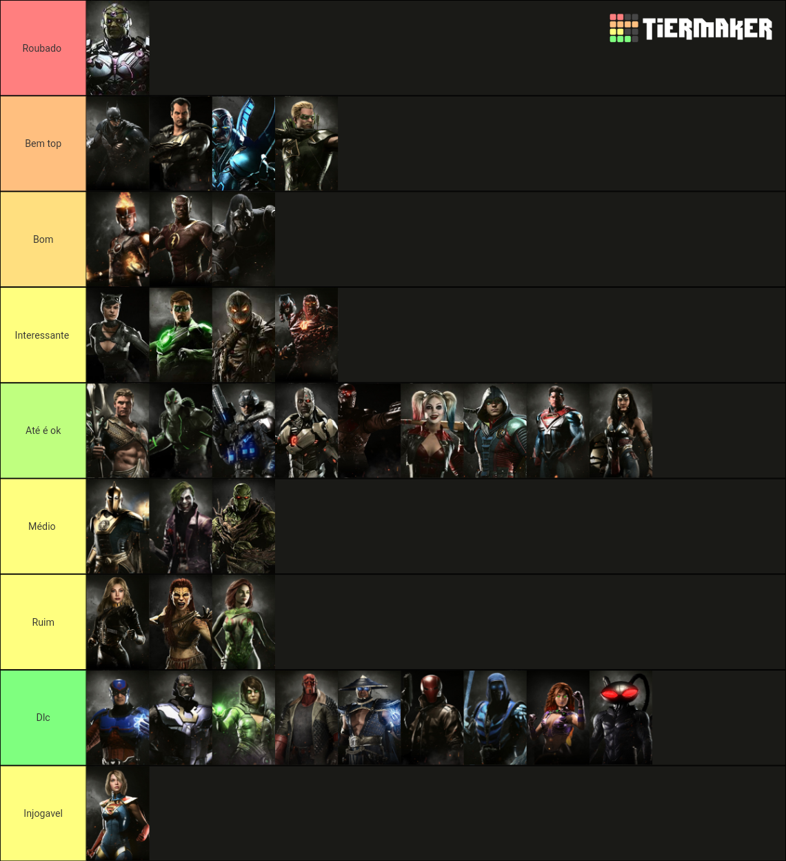 Injustice 2 characters ranked (including DLC characters) Tier List Rankings) TierMaker
