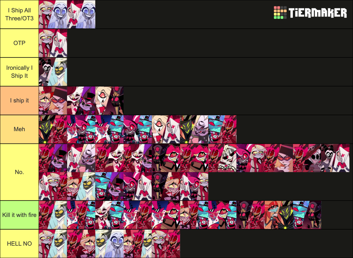 A Hazbin Hotel Ship Tier List (Community Rankings) - TierMaker