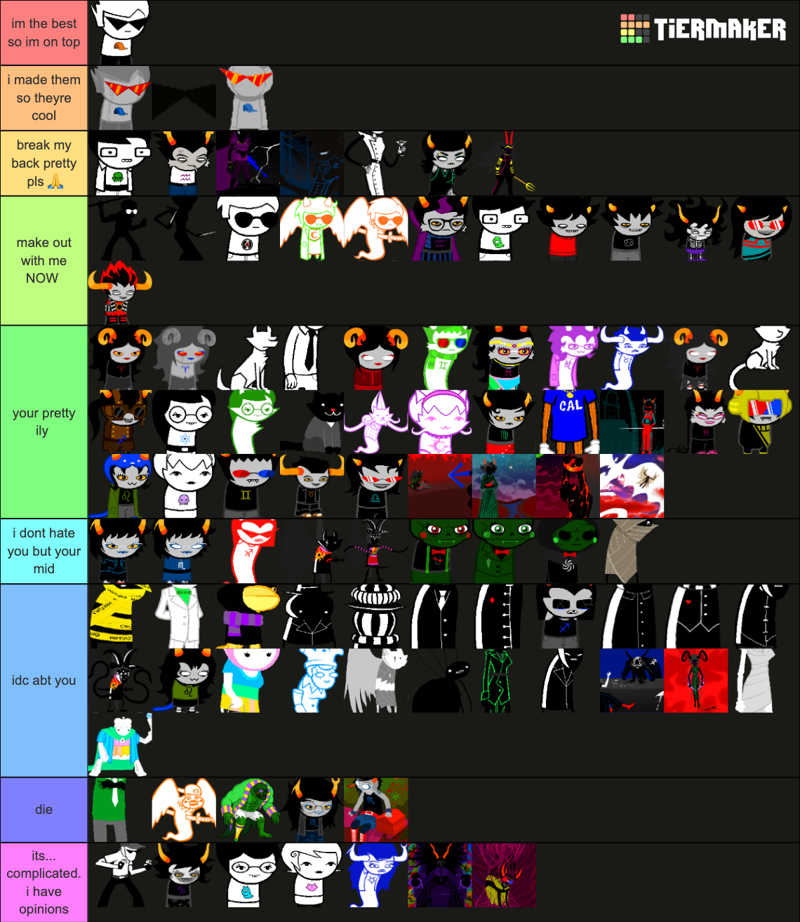 Homestuck | Characters Tier List (Community Rankings) - TierMaker