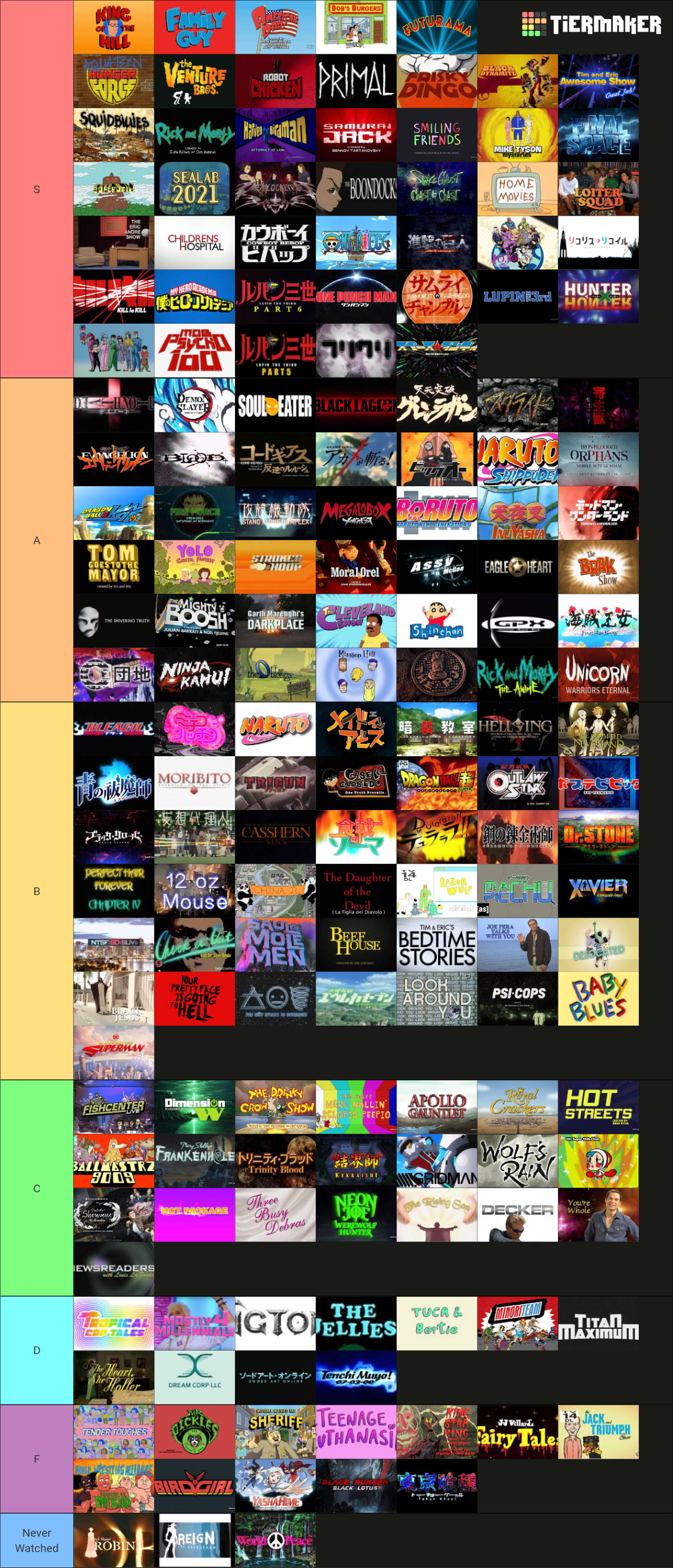 ADULT SWIM SHOWS Tier List (Community Rankings) - TierMaker
