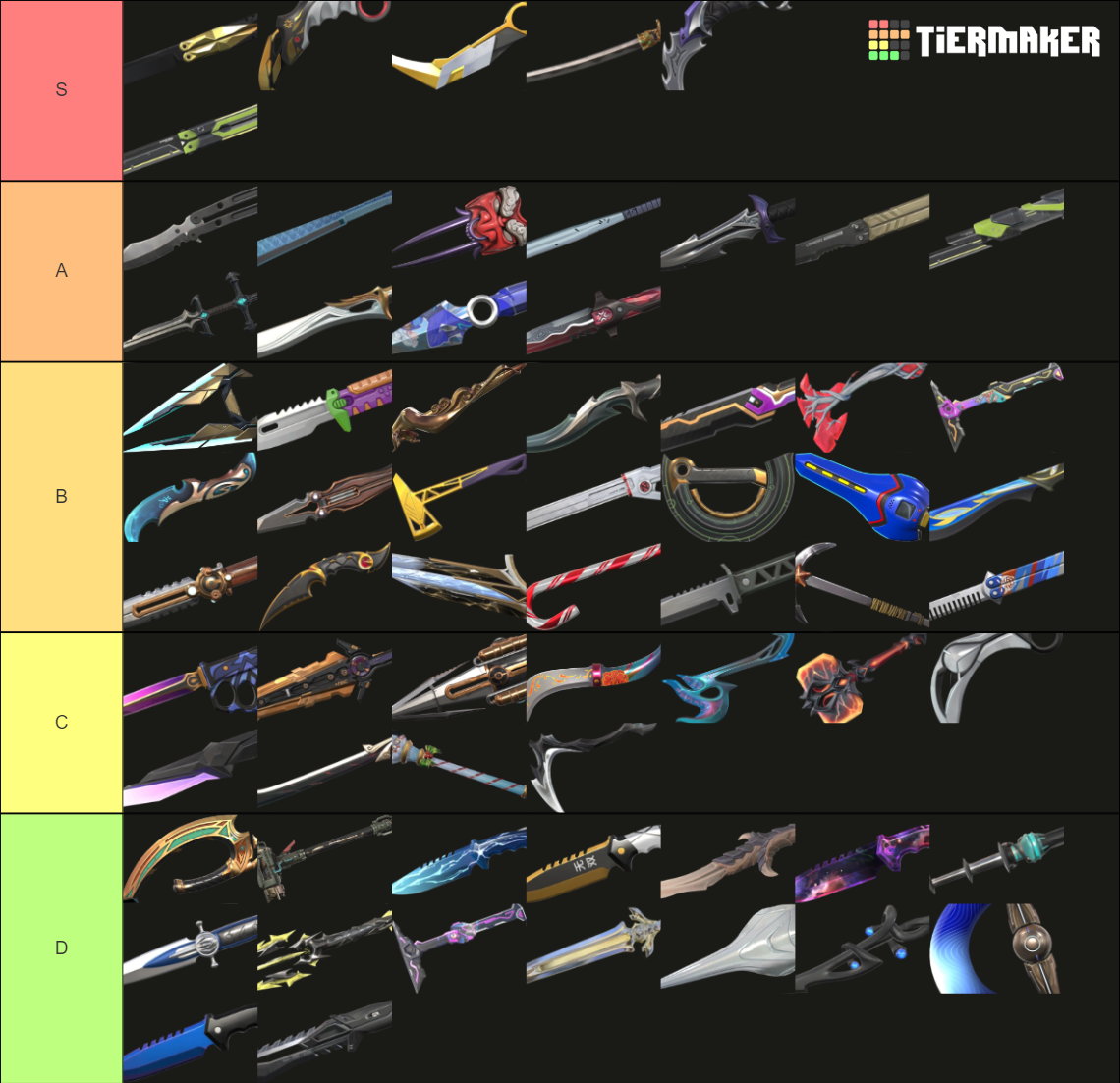 ALL VALORANT MELEES / KNIVES (up to 6/4/2023) Tier List (Community ...