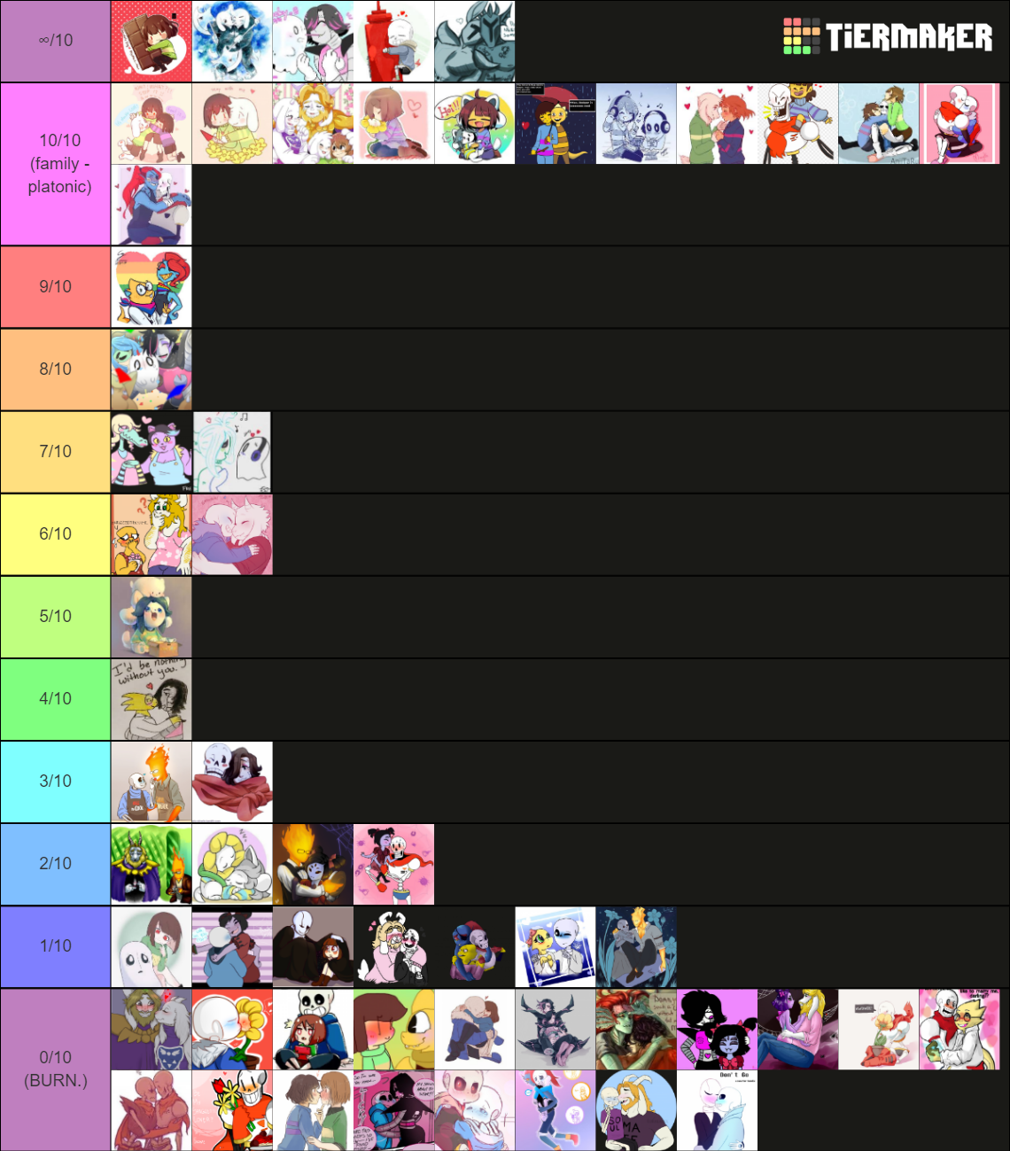 Rate All Undertale Ships (No Aus) Tier List (Community Rankings ...