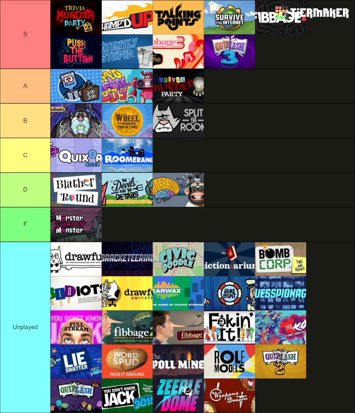 Jackbox Party Packs (1 9) Tier List Rankings) TierMaker