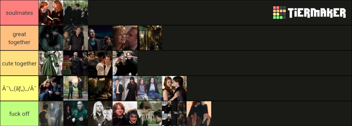 Harry Potter Ships Tier List (Community Rankings) - TierMaker