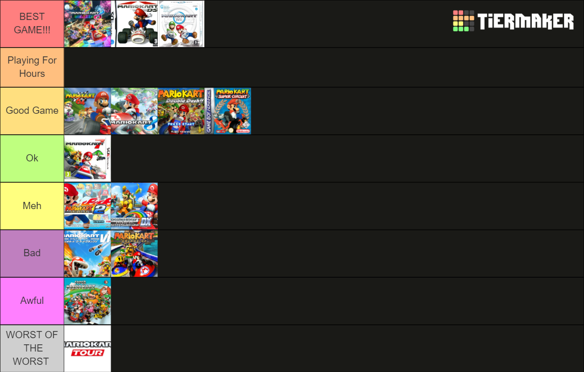 Mario Kart Games Tier List Rankings) TierMaker