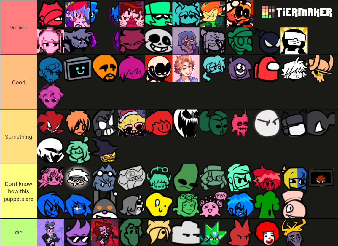 FNF x FNF MODS CHARS Tier List (Community Rankings) - TierMaker