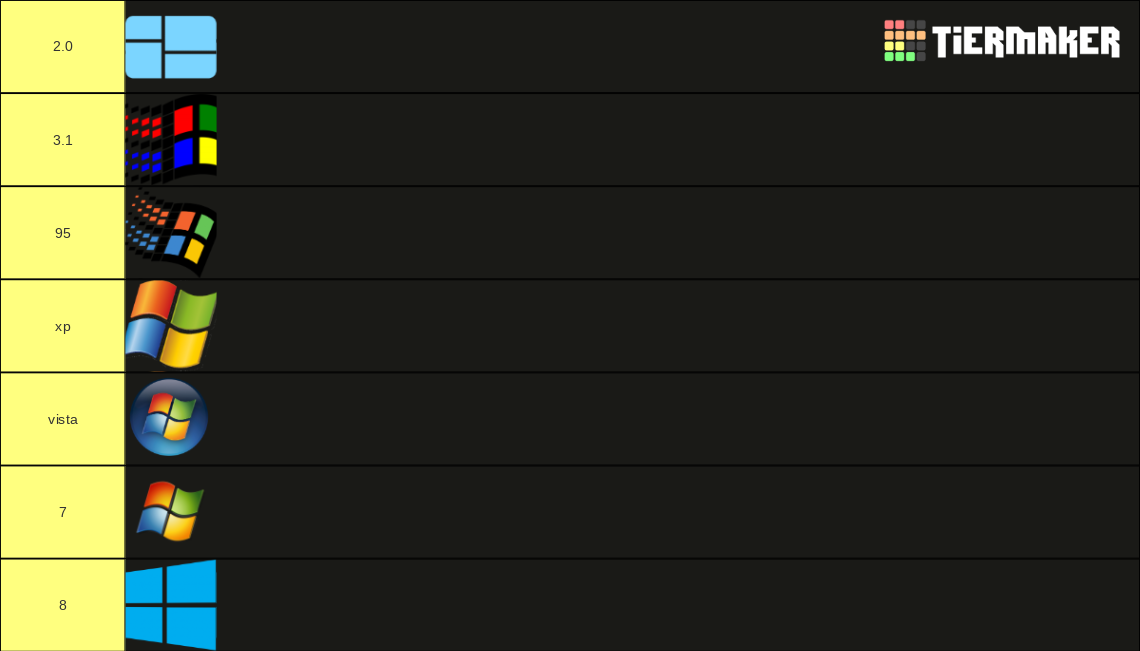 WINDOWS LOGO Tier List (Community Rankings) - TierMaker