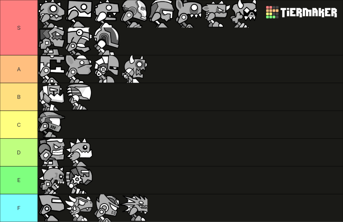 Geometry Dash Robots Tier List Rankings) TierMaker