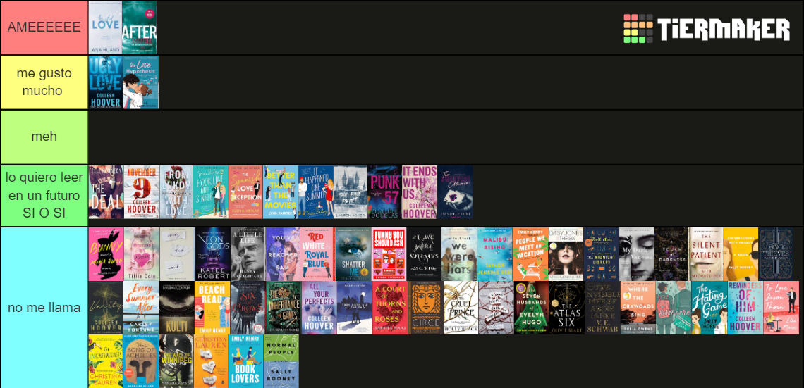 booktok books Tier List Rankings) TierMaker