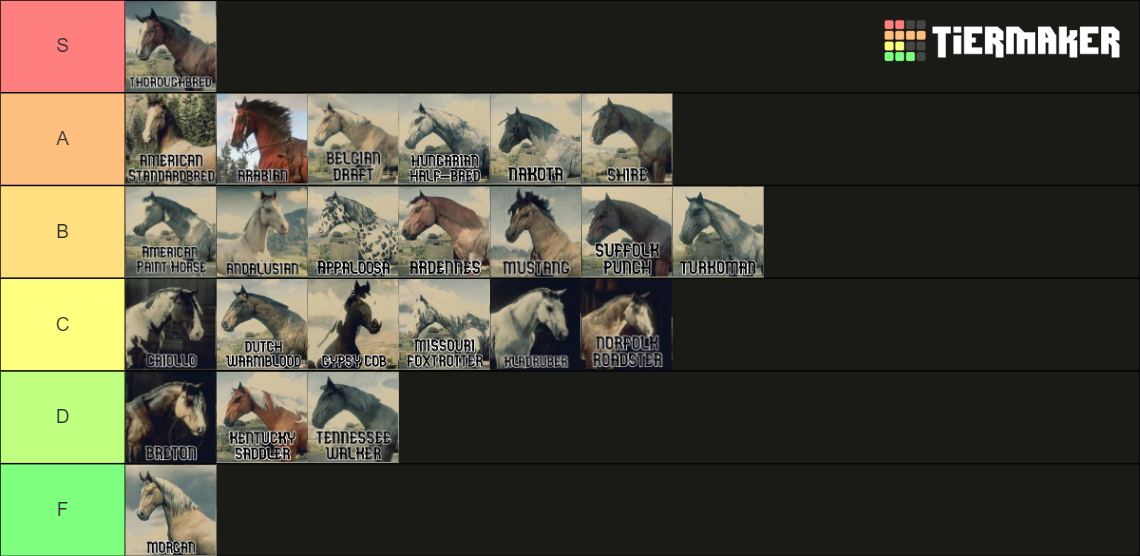 RDR2 Horse Tier List Community Rankings TierMaker   Rdr2 Horse Tier List 15085533 1707679124 