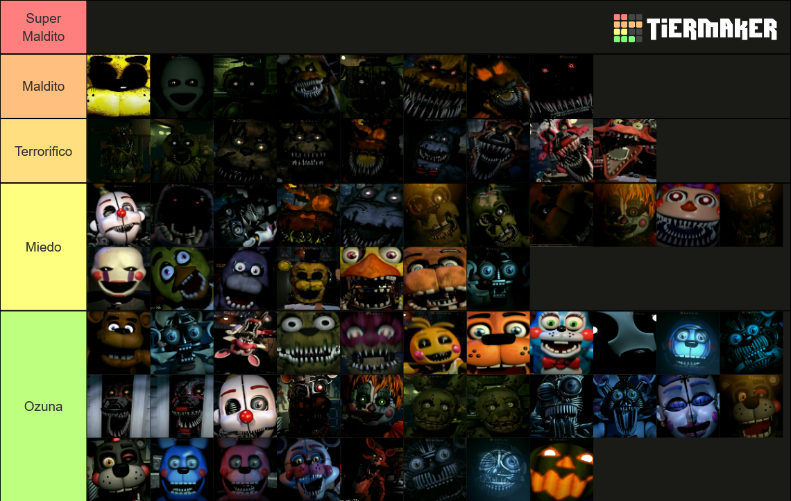 Every FNaF Jumpscare 1SB (FNaF AR Not Included) Tier List