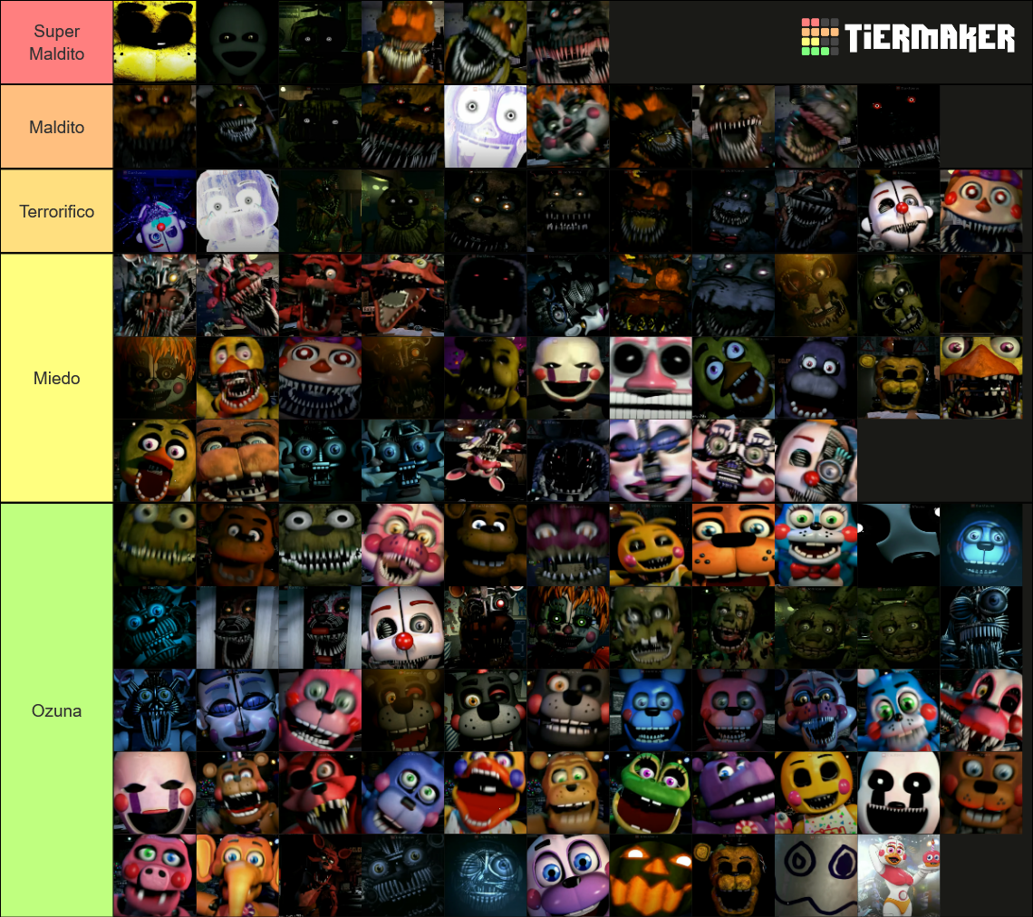 Every FNaF Jumpscare 1SB (FNaF AR Not Included) Tier List