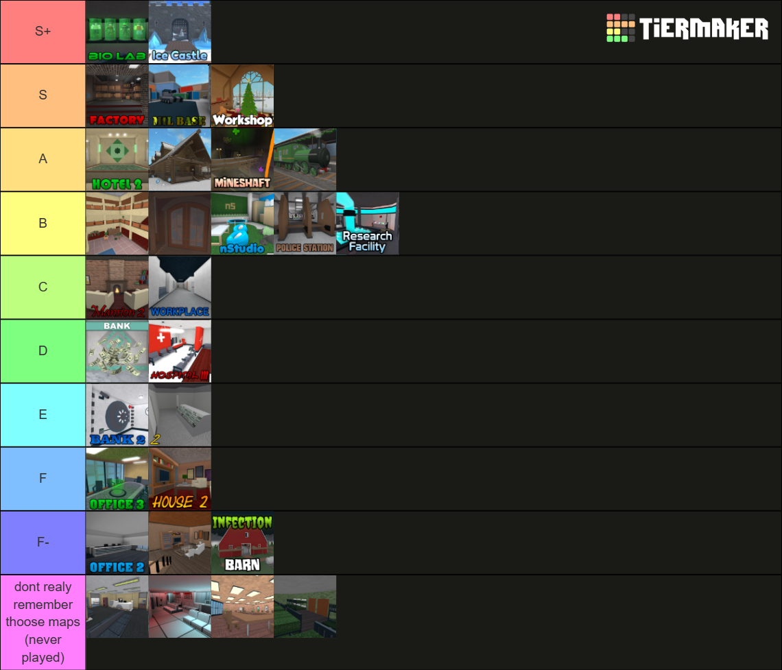 mm2 map (All maps) Tier List (Community Rankings) - TierMaker