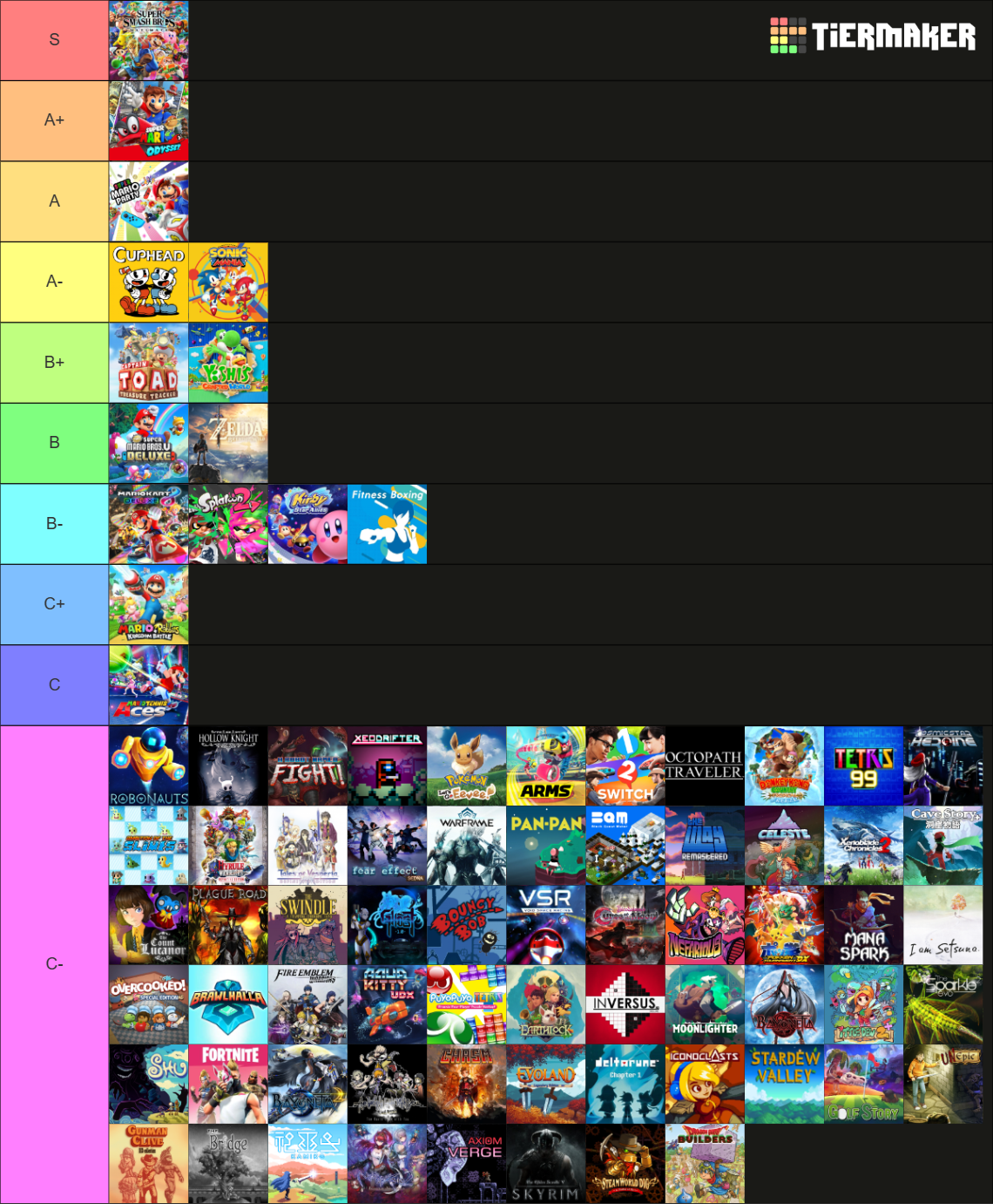 Nintendo Switch Games Tier List Rankings) TierMaker