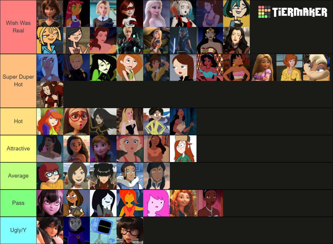 Actually hot cartoon baddies Tier List (Community Rankings) - TierMaker