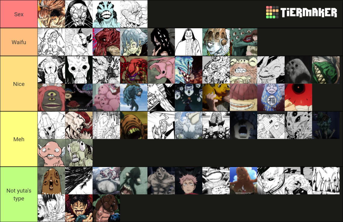 Jjk cursed spirits Tier List (Community Rankings) - TierMaker