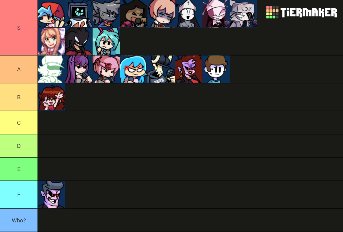 FNF Character Tier List Community Rankings TierMaker