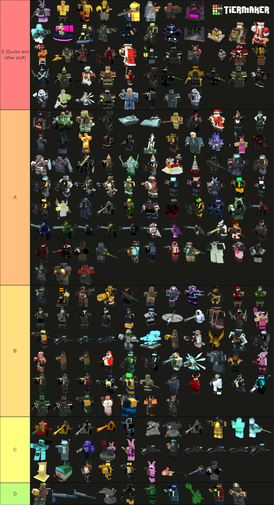 tds skins(early 2023) Tier List (Community Rankings) - TierMaker