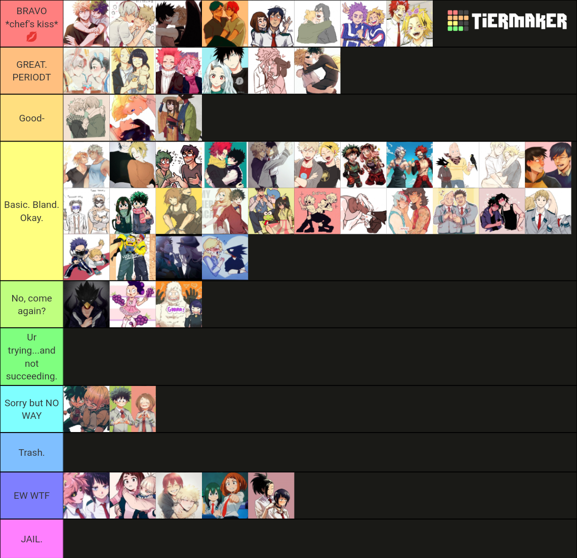 Rate My Hero Academia Ships! Tier List (Community Rankings) - TierMaker