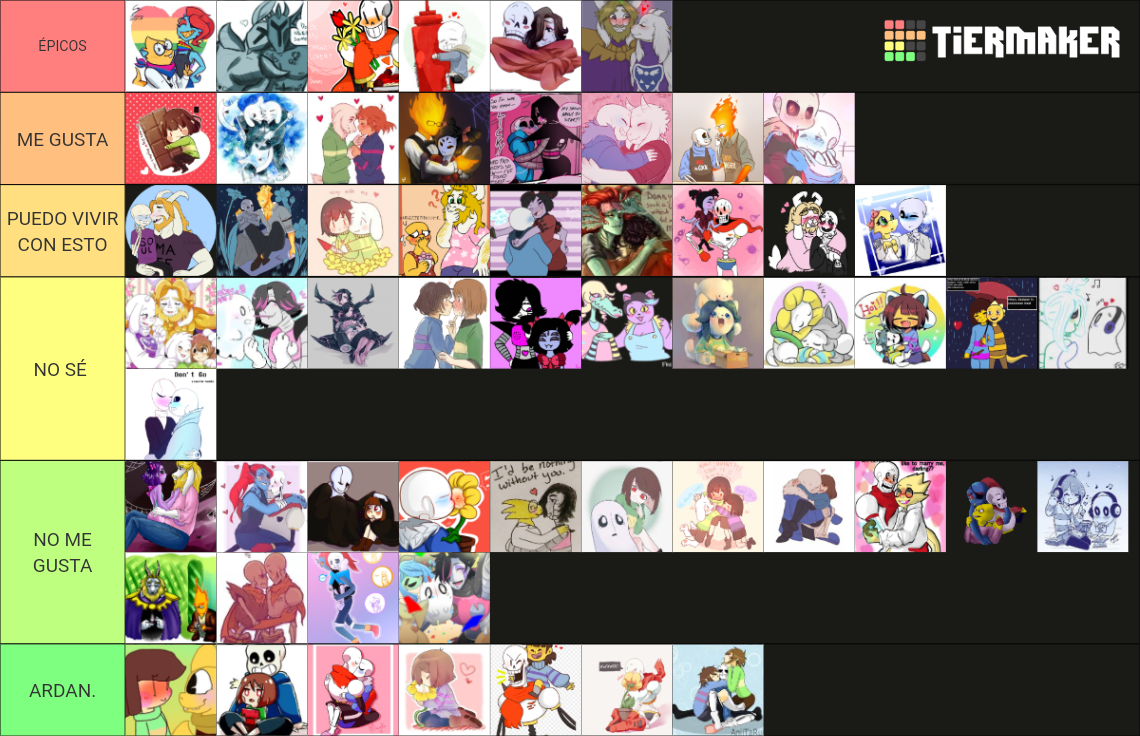 Rate All Undertale Ships (No Aus) Tier List (Community Rankings ...