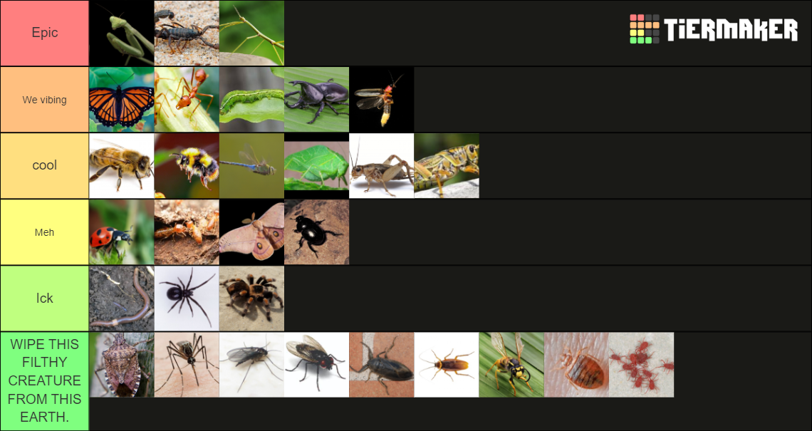 bugs Tier List (Community Rankings) - TierMaker